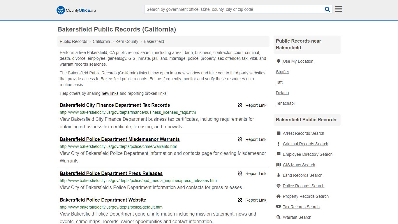 Public Records - Bakersfield, CA (Business, Criminal, GIS, Property ...